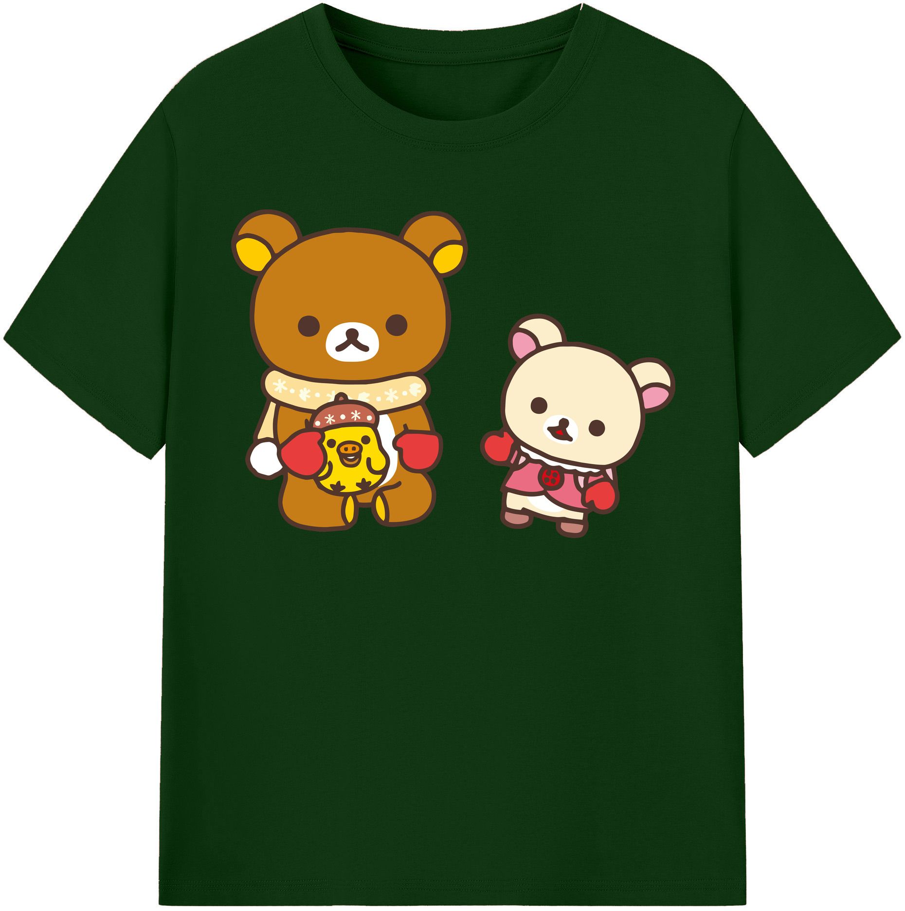 （画像用） リラックマ リラックマ キイロイトリ Rilakkuma Korilakkuma Kiiroitori 綿100％半袖Tシャツ（フロントプリント）